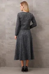 Önü Düğmeli İ̇kili Takım-Gri