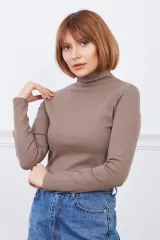 Balıkçı Yaka Body-Kahve