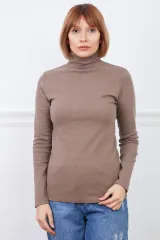 Balıkçı Yaka Body-Kahve