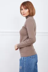 Balıkçı Yaka Body-Kahve