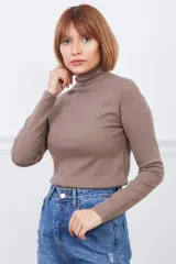 Balıkçı Yaka Body-Kahve
